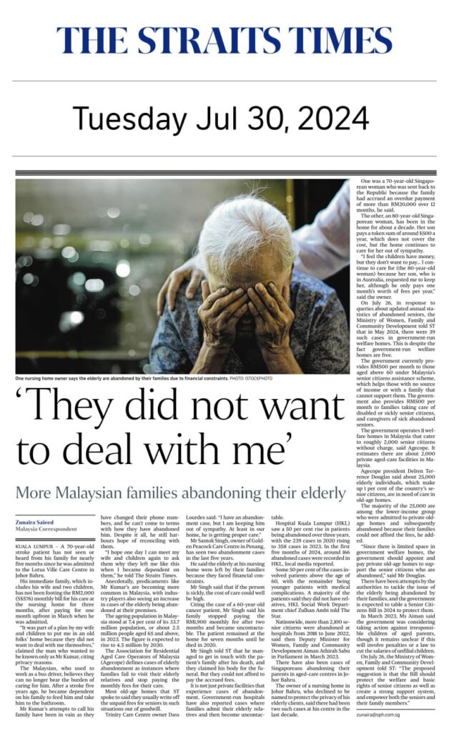 strait times - they did not want to deal with me elderly abandonment