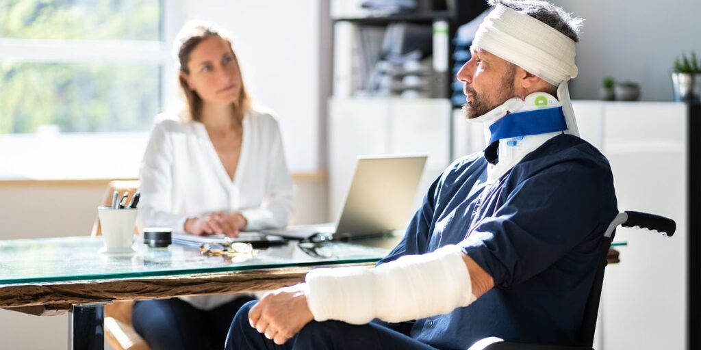 an injured wheelchair-bound man